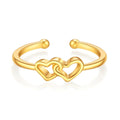 Gosfry Dainty Gold Heart Stackable Rings - GOSFRY