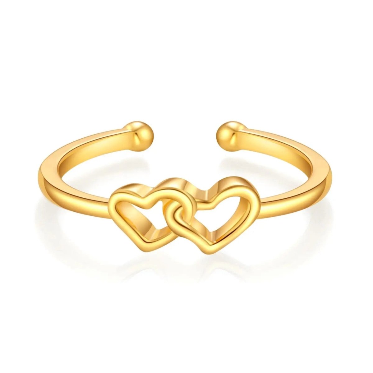 Gosfry Dainty Gold Heart Stackable Rings - GOSFRY