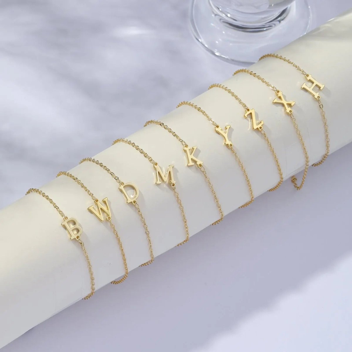 Gosfry Dainty Gold Initial Bracelets - GOSFRY
