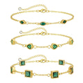 Gosfry Dainty Green CZ Bracelets Stack - GOSFRY