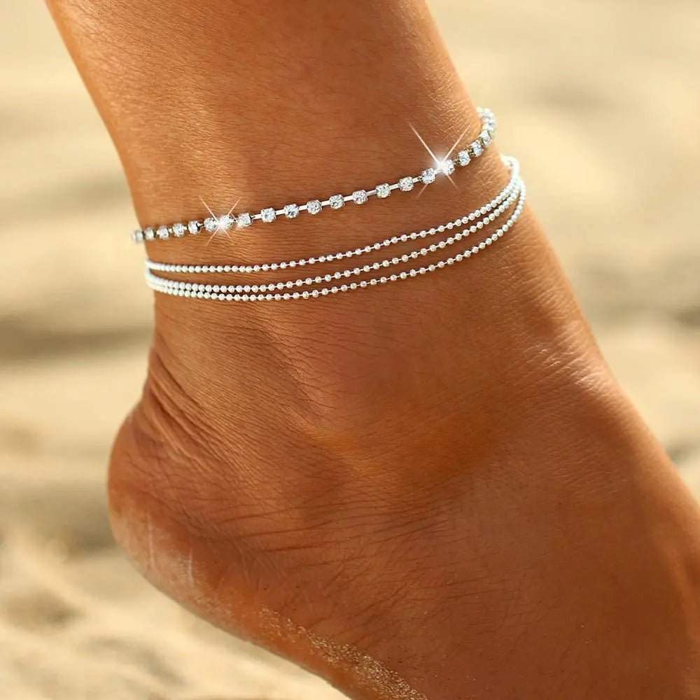 Gosfry Dainty Layered Anklets for Women - GOSFRY