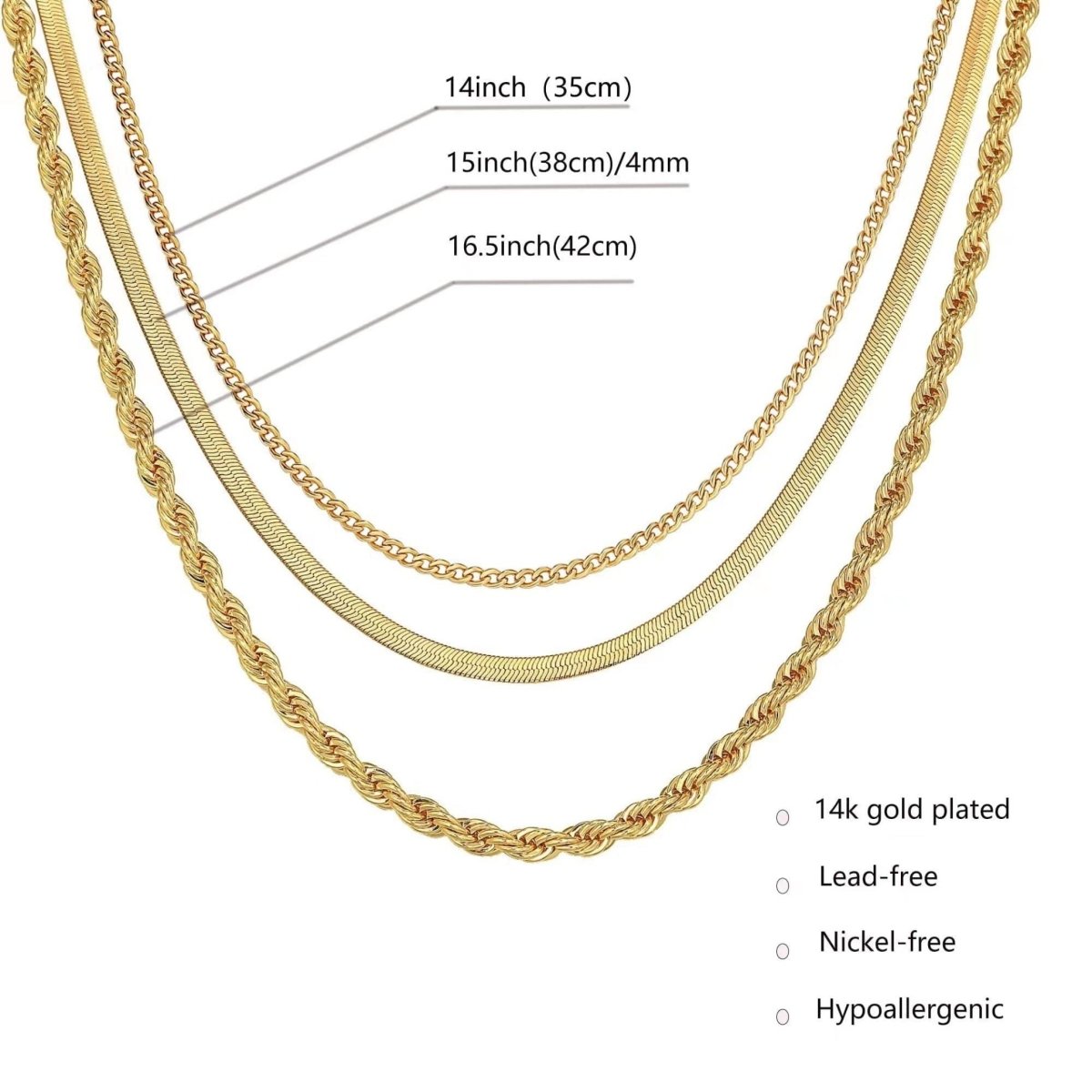 Gosfry Dainty Layered Cuba Twist Necklaces - GOSFRY