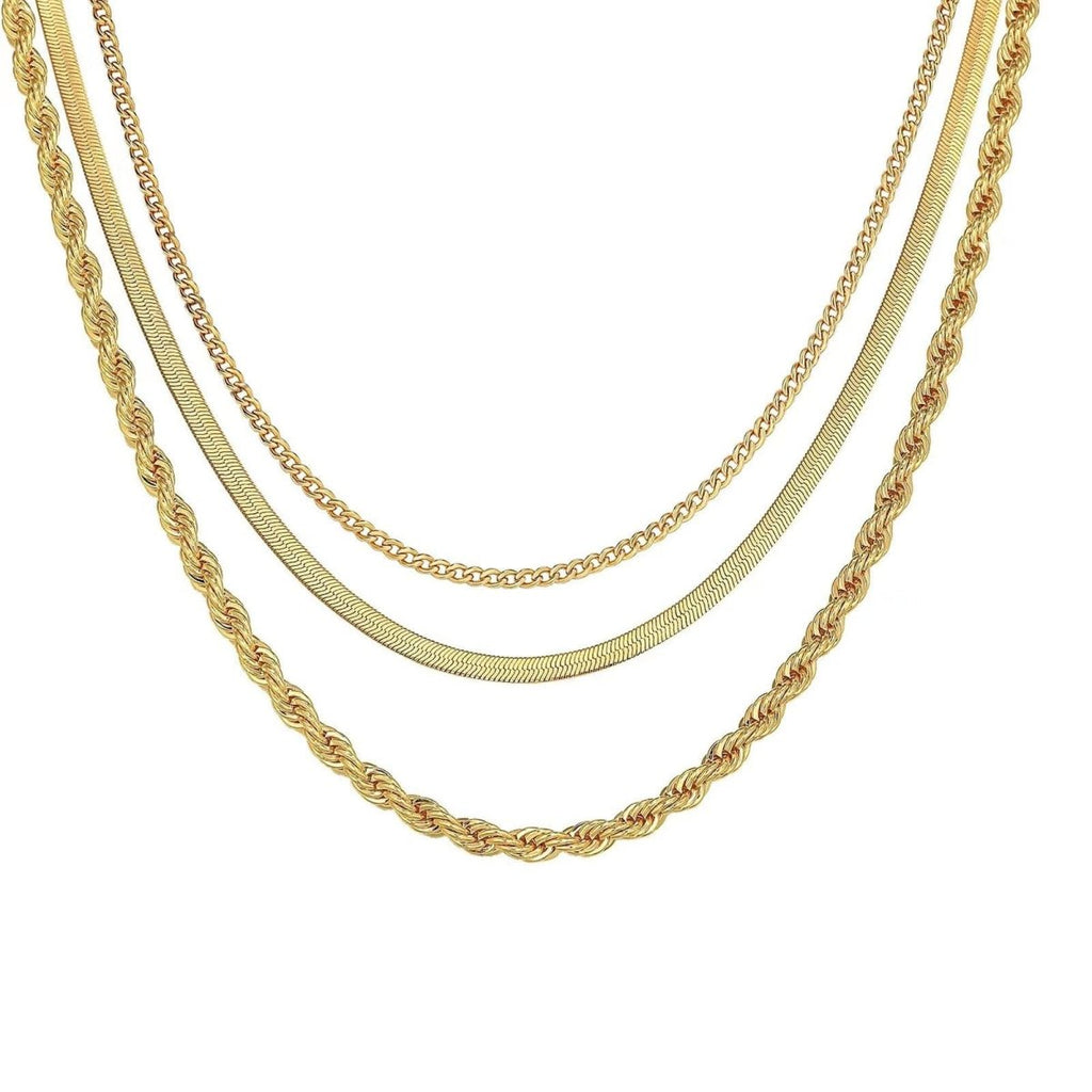 Gosfry Dainty Layered Cuba Twist Necklaces - GOSFRY