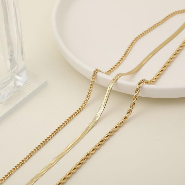 Gosfry Dainty Layered Cuba Twist Necklaces - GOSFRY