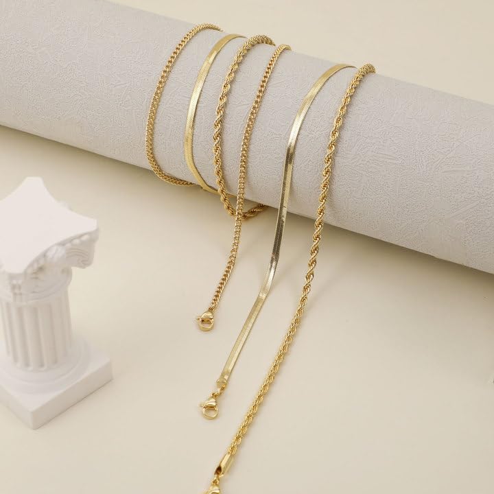 Gosfry Dainty Layered Cuba Twist Necklaces - GOSFRY