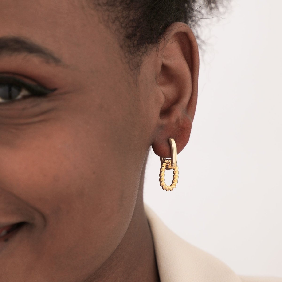 Gosfry Dainty Paperclip Huggie Hoop Earrings - GOSFRY