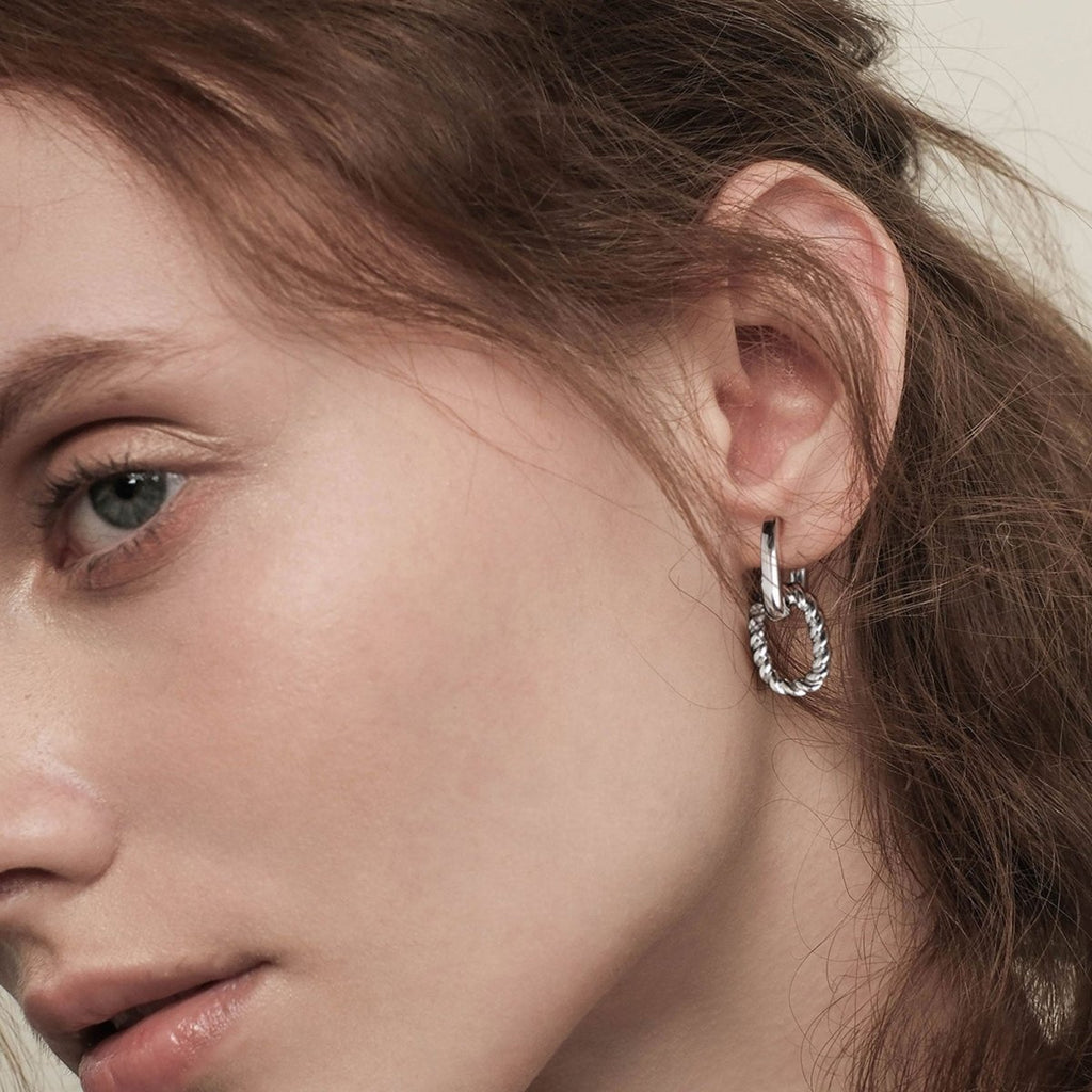 Gosfry Dainty Paperclip Huggie Hoop Earrings - GOSFRY