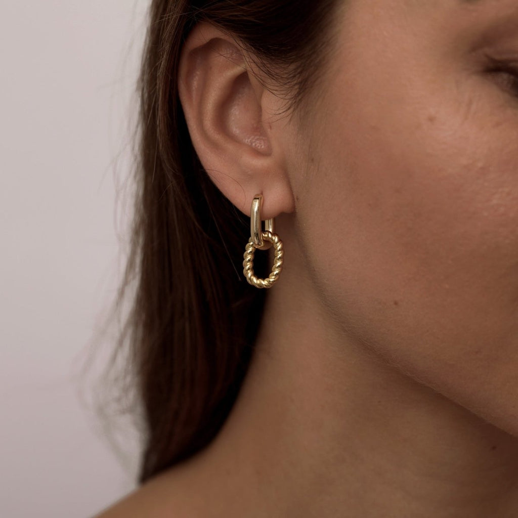 Gosfry Dainty Paperclip Huggie Hoop Earrings - GOSFRY