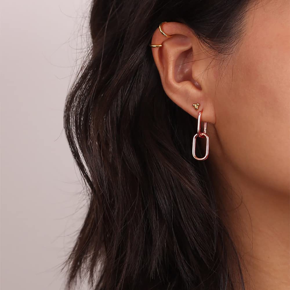 Gosfry Dainty Paperclip Huggie Hoop Earrings - GOSFRY
