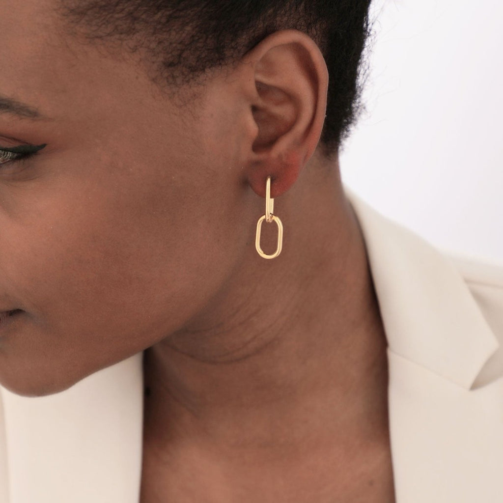 Gosfry Dainty Paperclip Huggie Hoop Earrings - GOSFRY