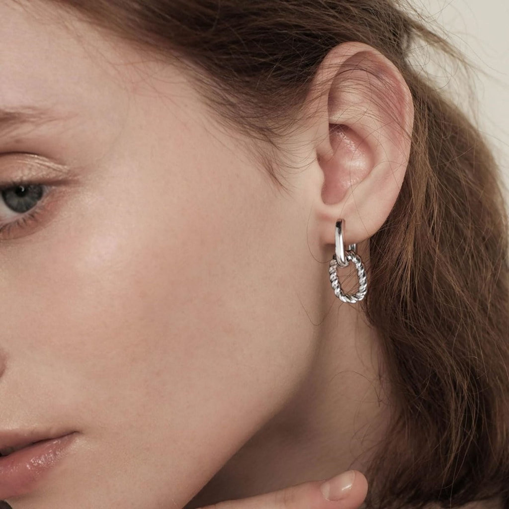 Gosfry Dainty Paperclip Huggie Hoop Earrings - GOSFRY