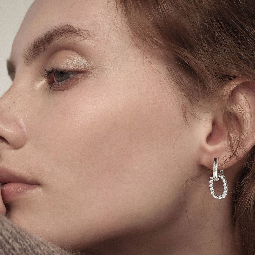 Gosfry Dainty Paperclip Huggie Hoop Earrings - GOSFRY