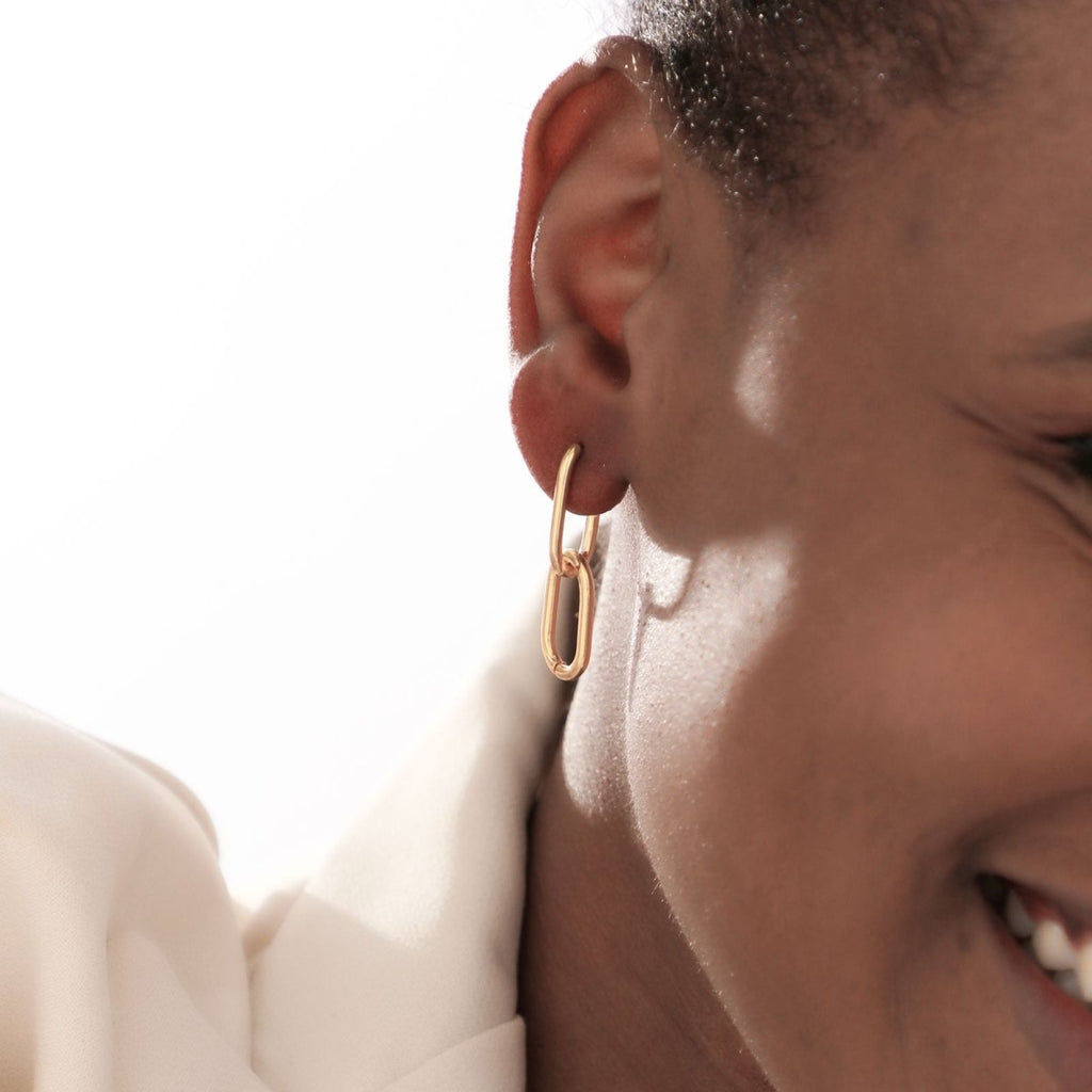 Gosfry Dainty Paperclip Huggie Hoop Earrings - GOSFRY