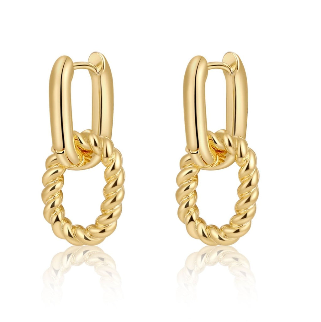 Gosfry Dainty Paperclip Huggie Hoop Earrings - GOSFRY