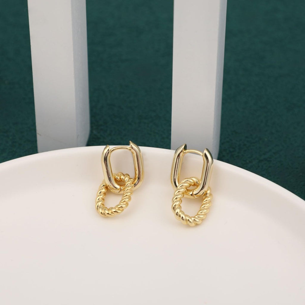 Gosfry Dainty Paperclip Huggie Hoop Earrings - GOSFRY