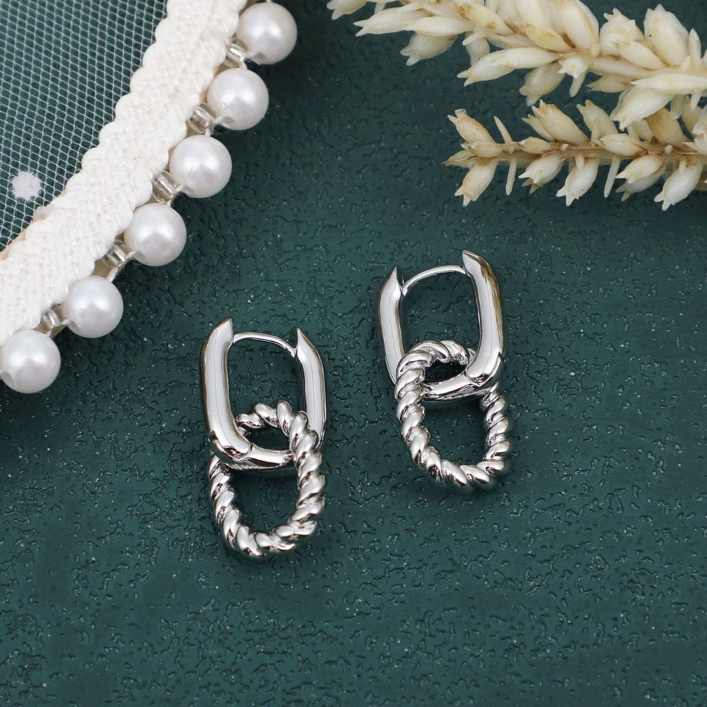 Gosfry Dainty Paperclip Huggie Hoop Earrings - GOSFRY