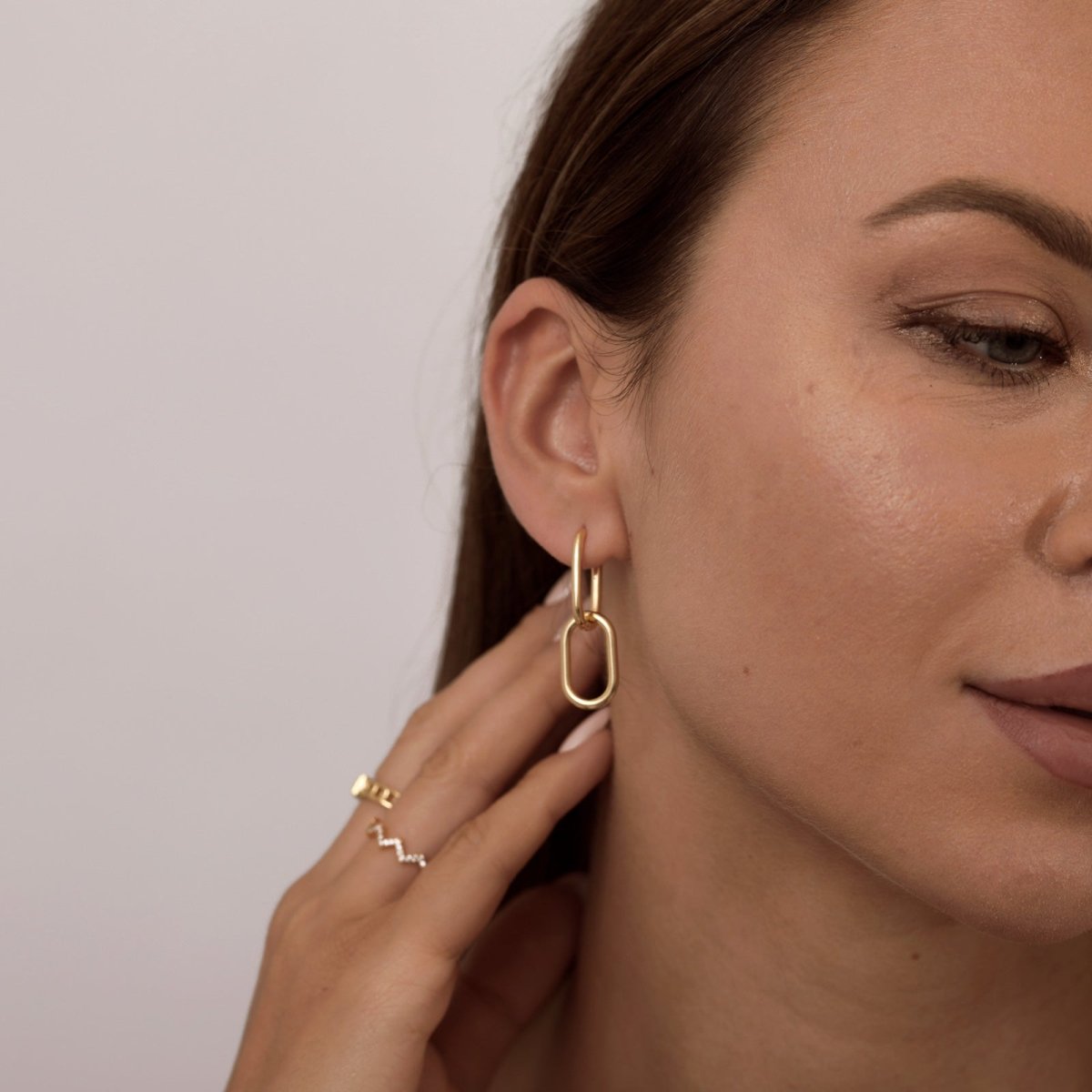 Gosfry Dainty Paperclip Huggie Hoop Earrings - GOSFRY