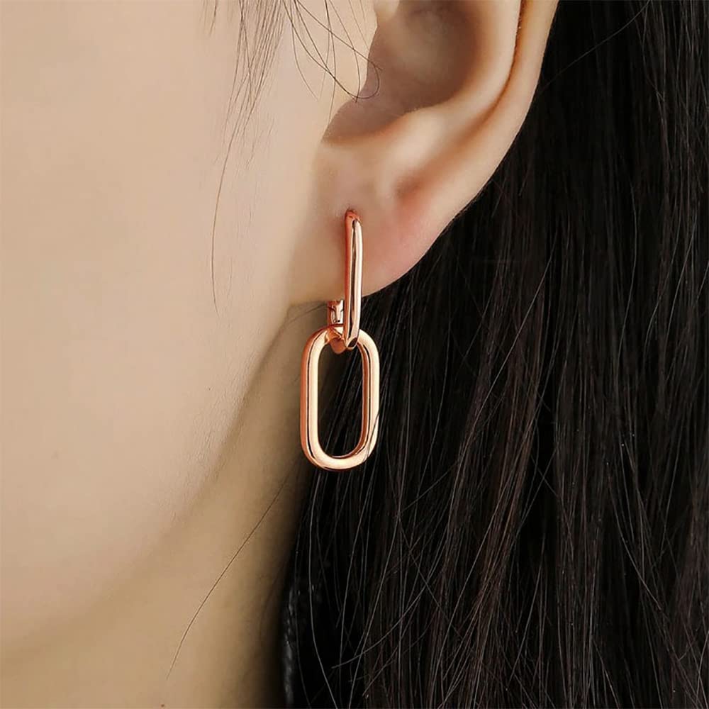 Gosfry Dainty Paperclip Huggie Hoop Earrings - GOSFRY