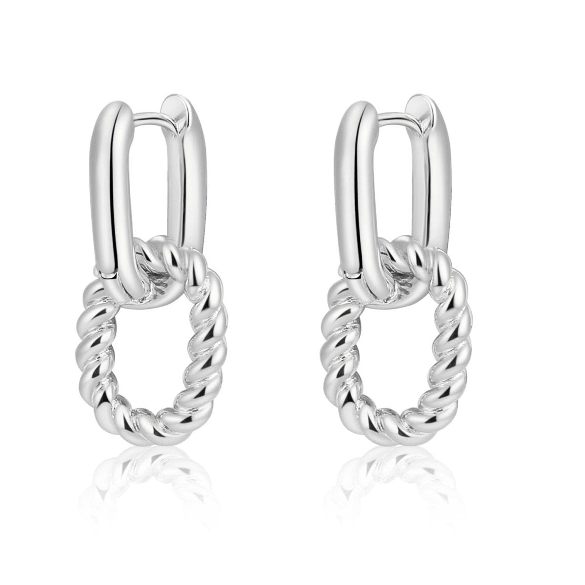 Gosfry Dainty Paperclip Huggie Hoop Earrings - GOSFRY