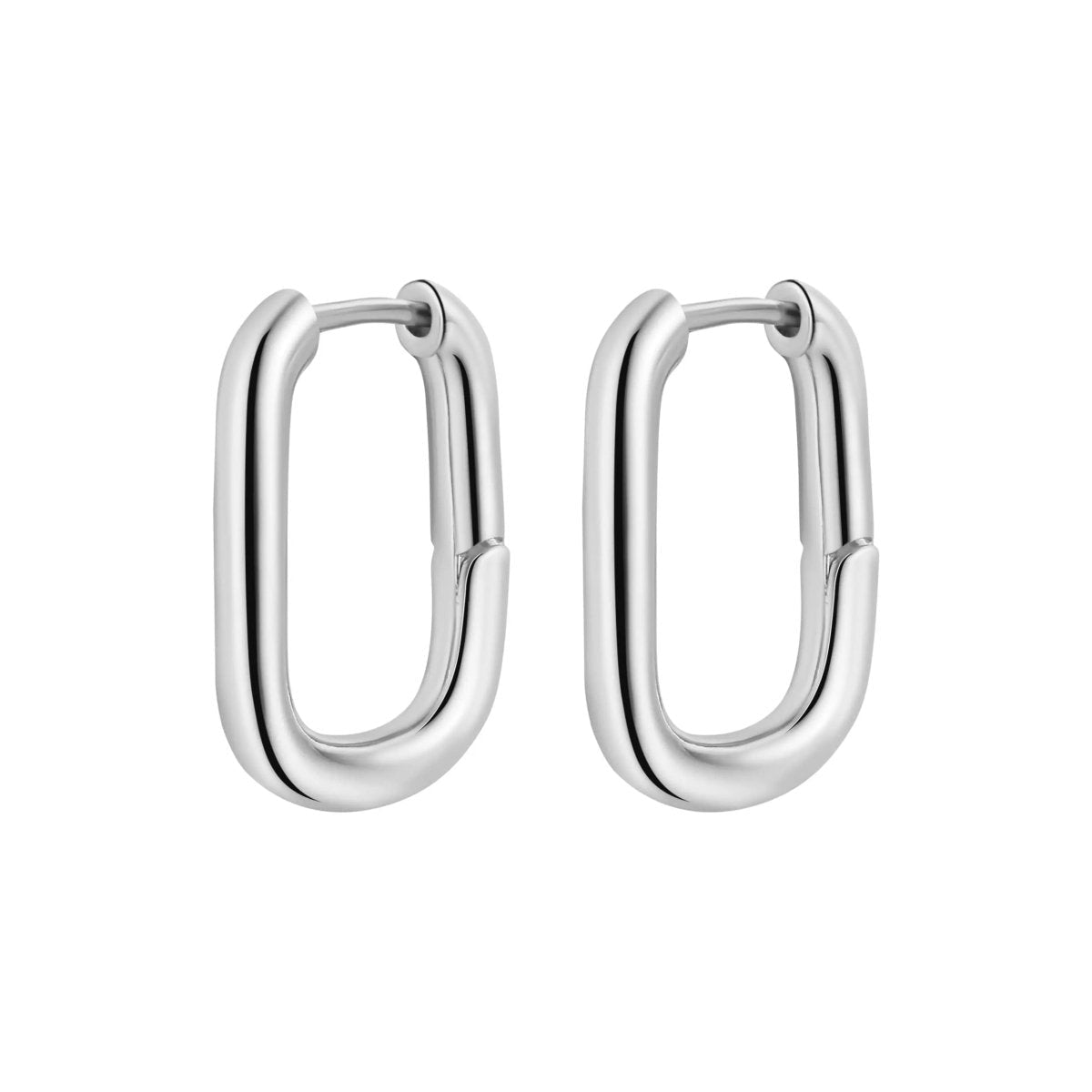 Gosfry Dainty Paperclip Huggie Silver Hoop Earrings - GOSFRY