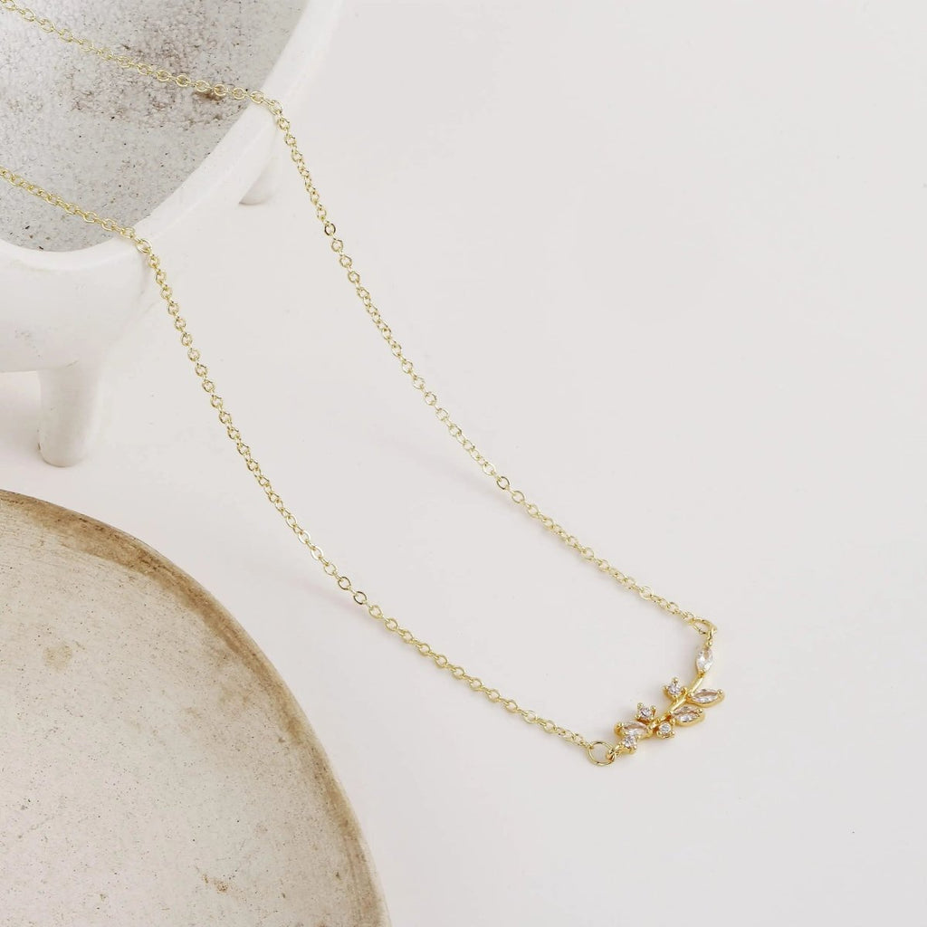 Gosfry Diamond Leaf Flower Necklaces - GOSFRY