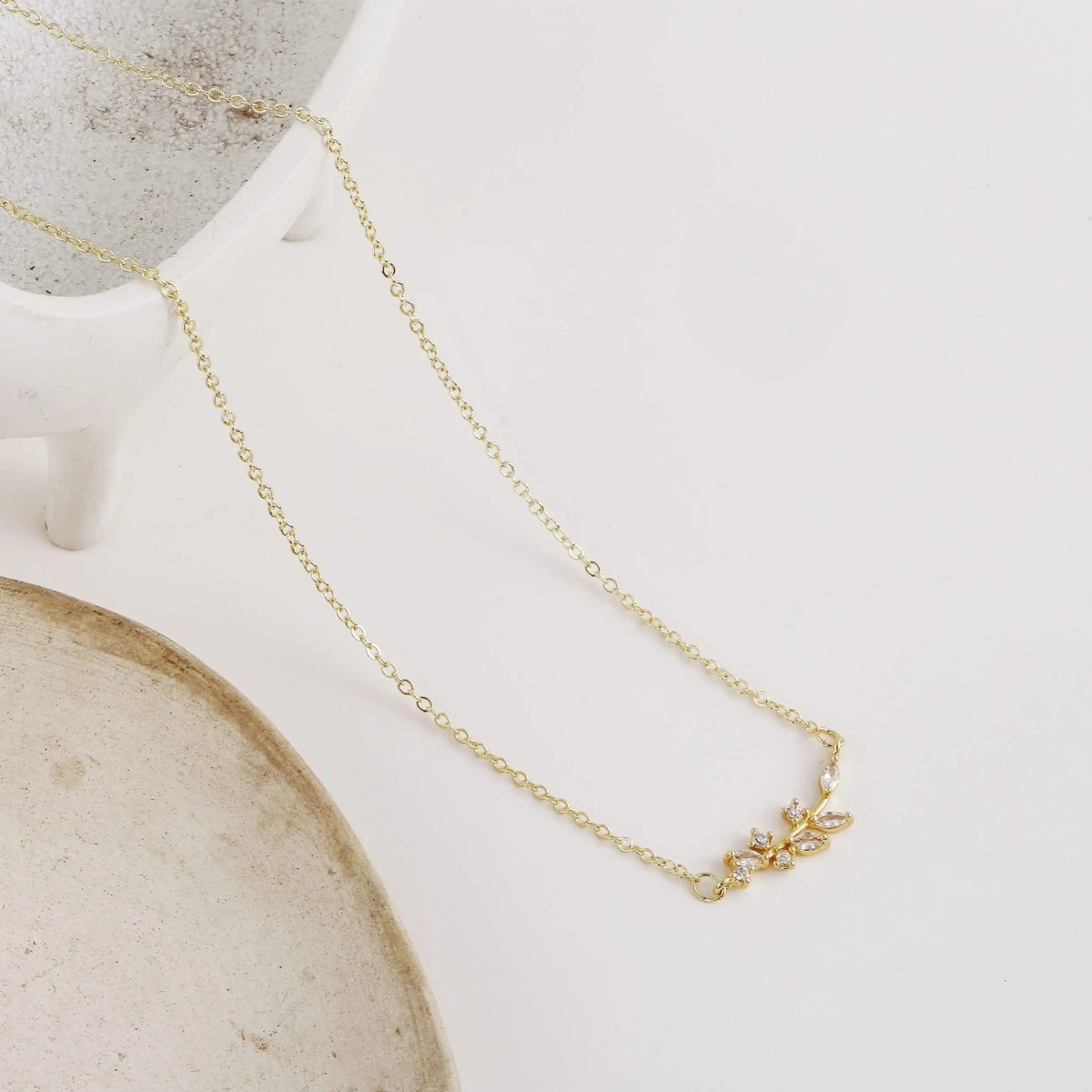 Gosfry Diamond Leaf Flower Necklaces - GOSFRY
