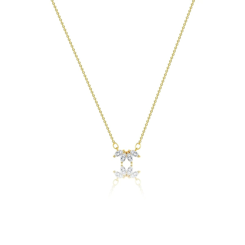 Gosfry Diamond Leaf Flower Necklaces - GOSFRY