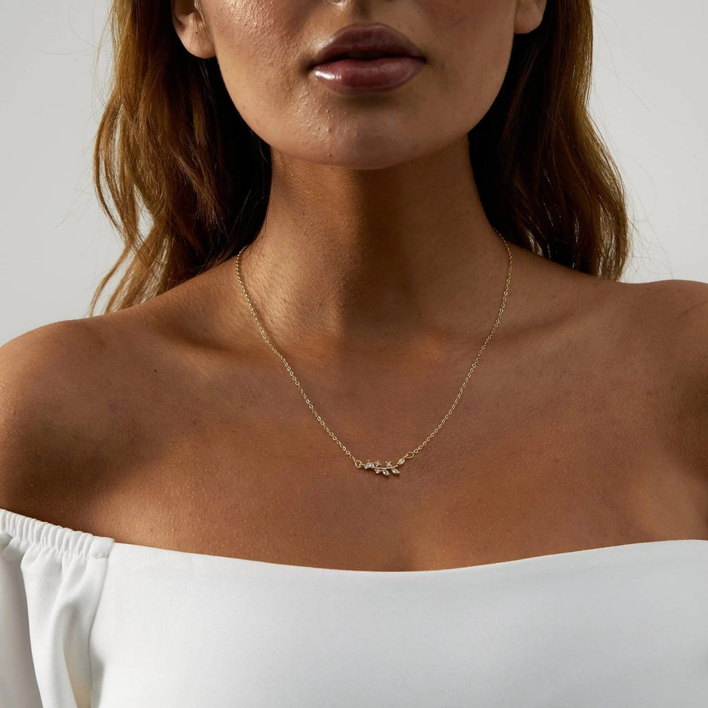 Gosfry Diamond Leaf Flower Necklaces - GOSFRY