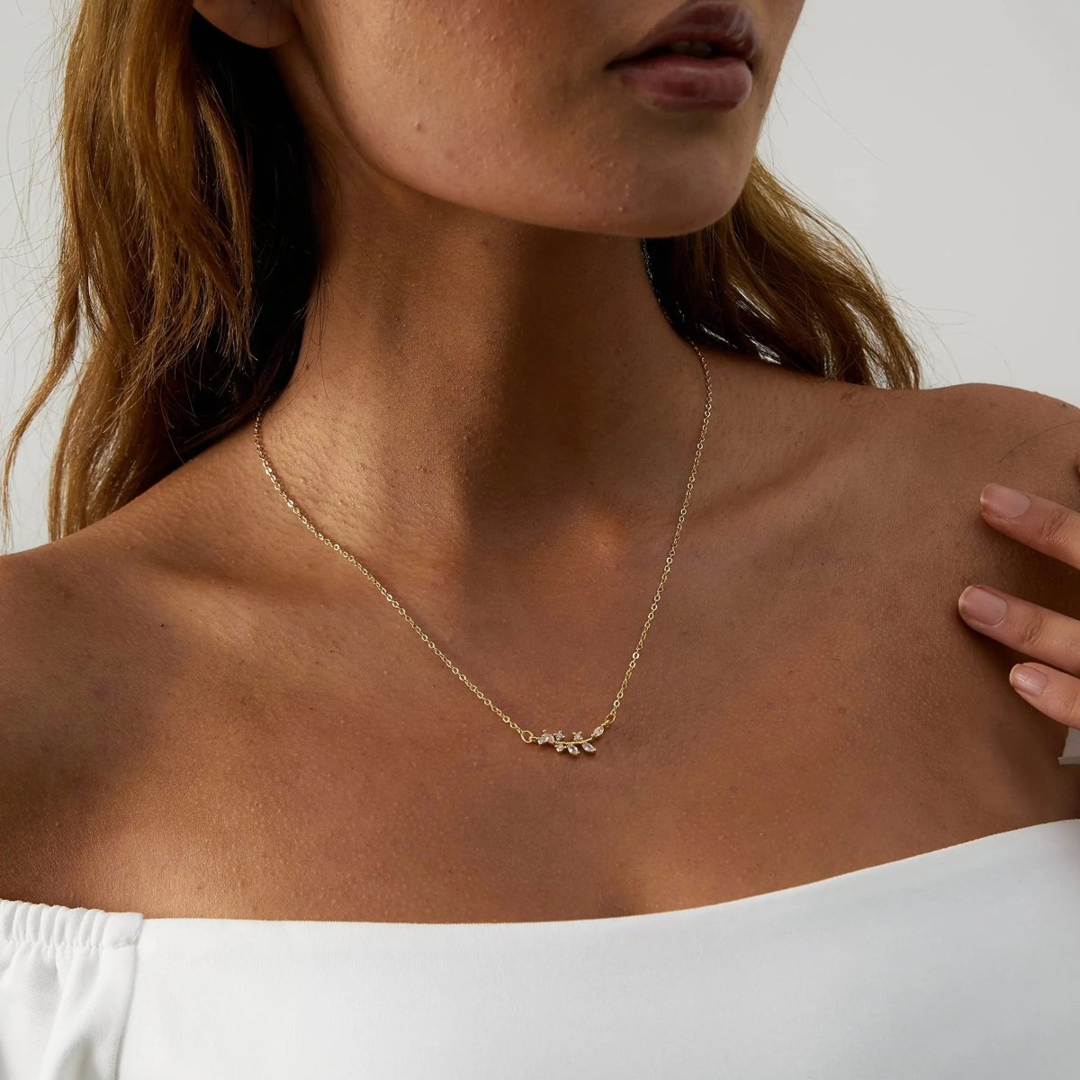 Gosfry Diamond Leaf Flower Necklaces - GOSFRY