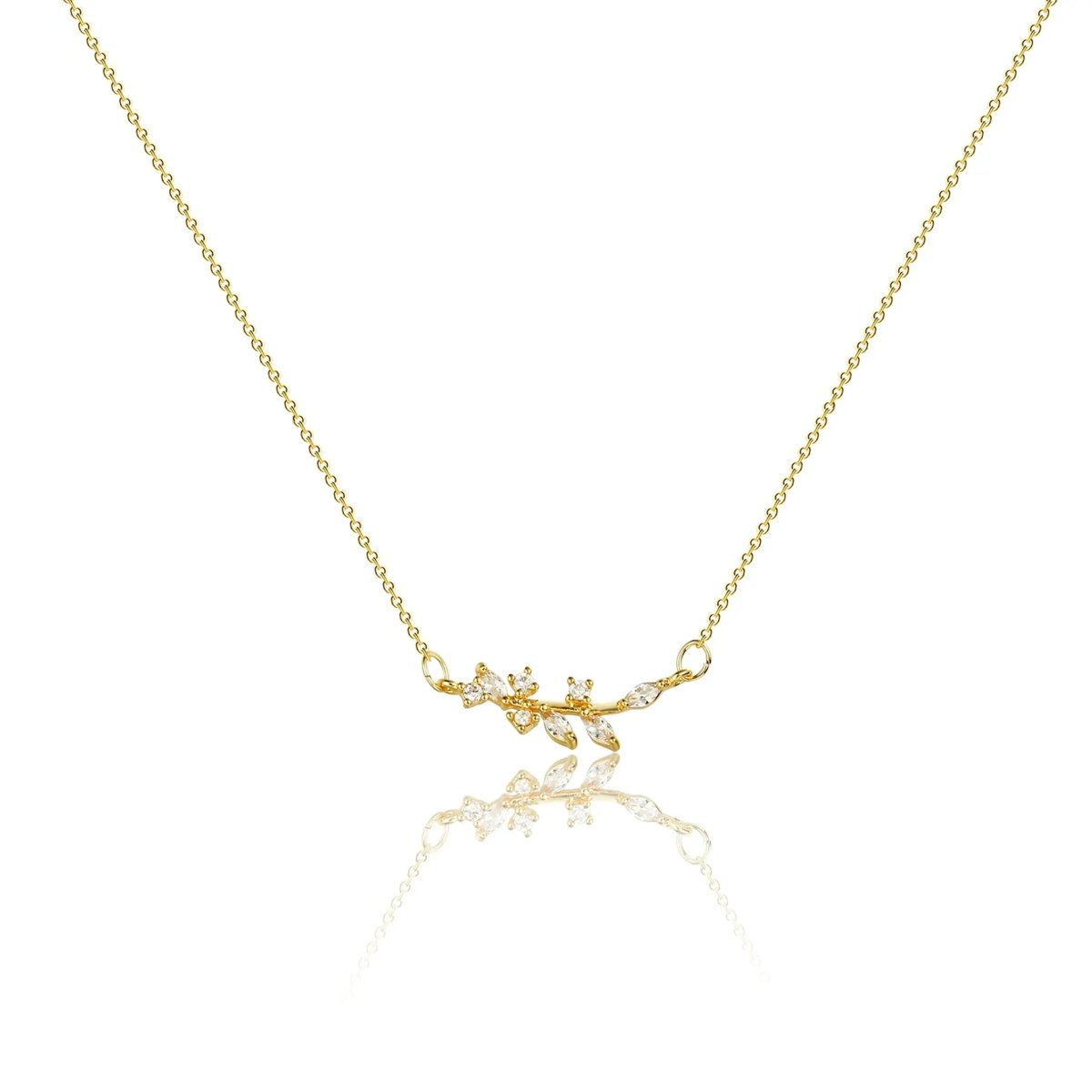 Gosfry Diamond Leaf Flower Necklaces - GOSFRY