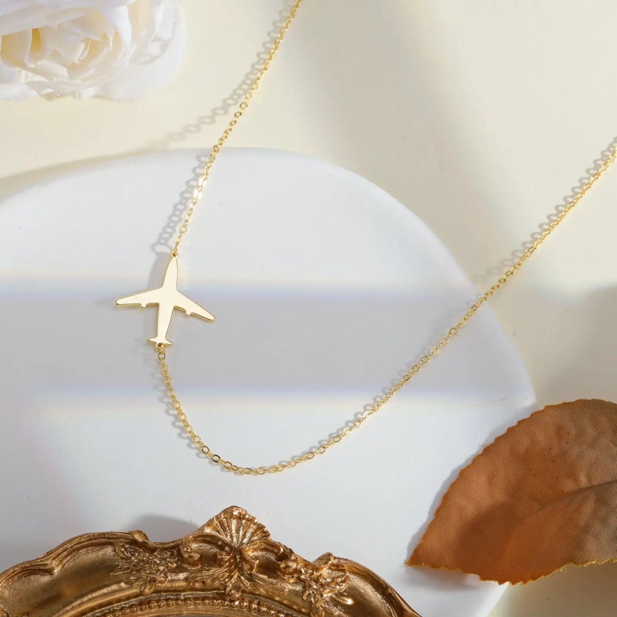 Gosfry Gold Airplane Necklaces - GOSFRY