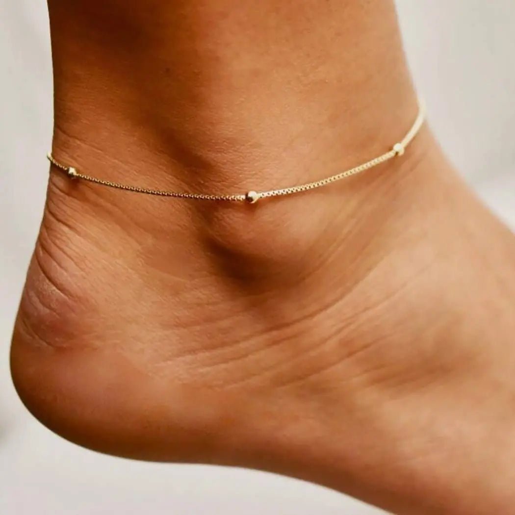 Gosfry Gold Bead Anklets - GOSFRY