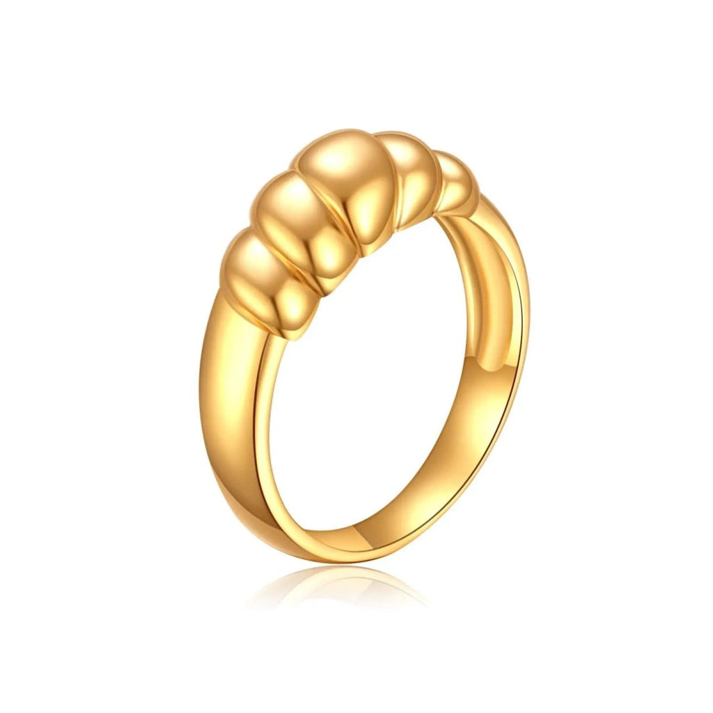 Gosfry Gold Croissant Dome Rings Size 6 to 9 - GOSFRY