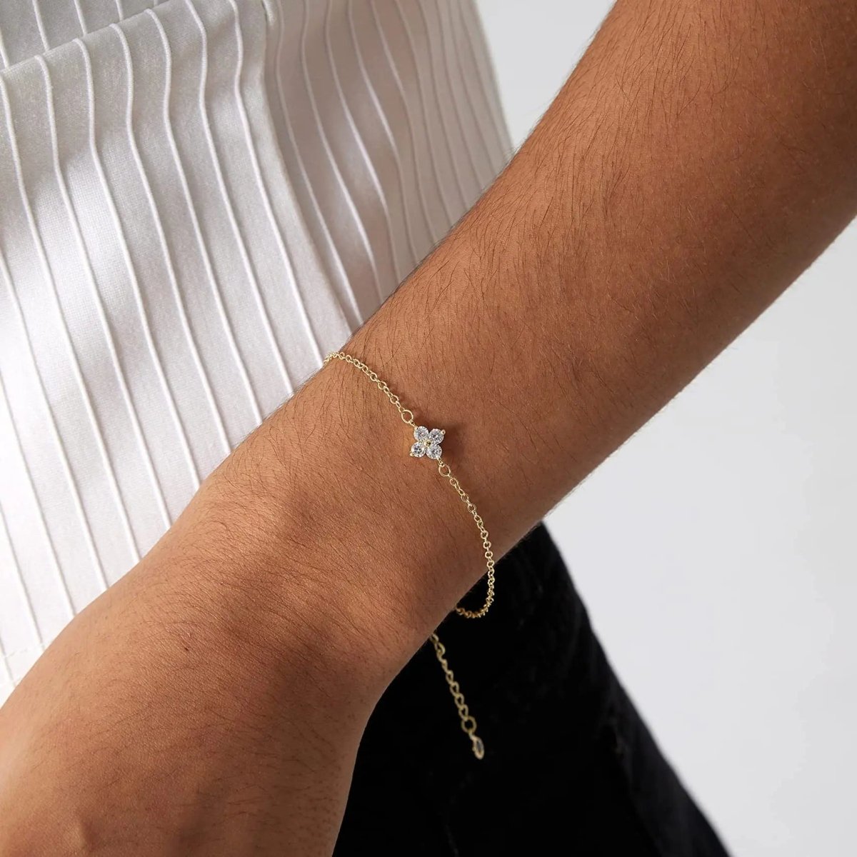 Gosfry Gold CZ Flower Bracelets - GOSFRY