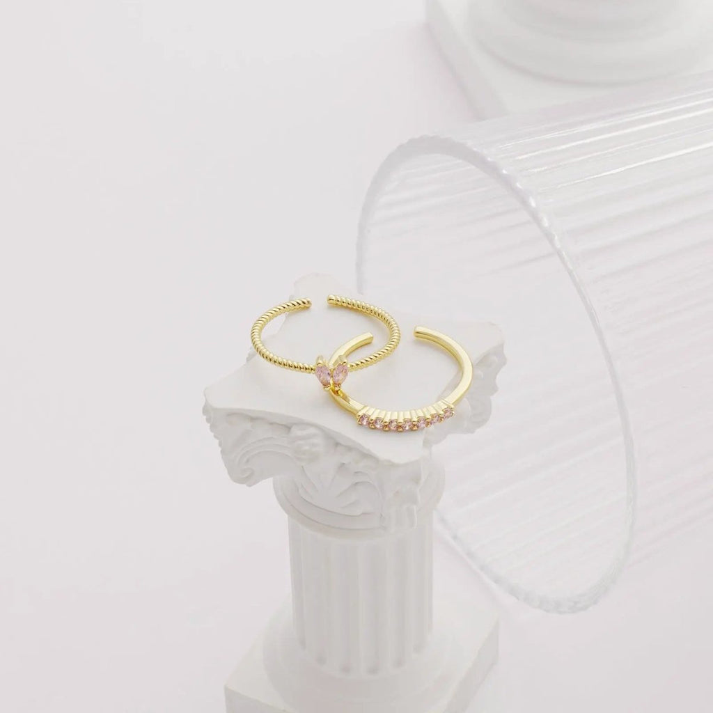 Gosfry Gold CZ Stacking Rings - GOSFRY