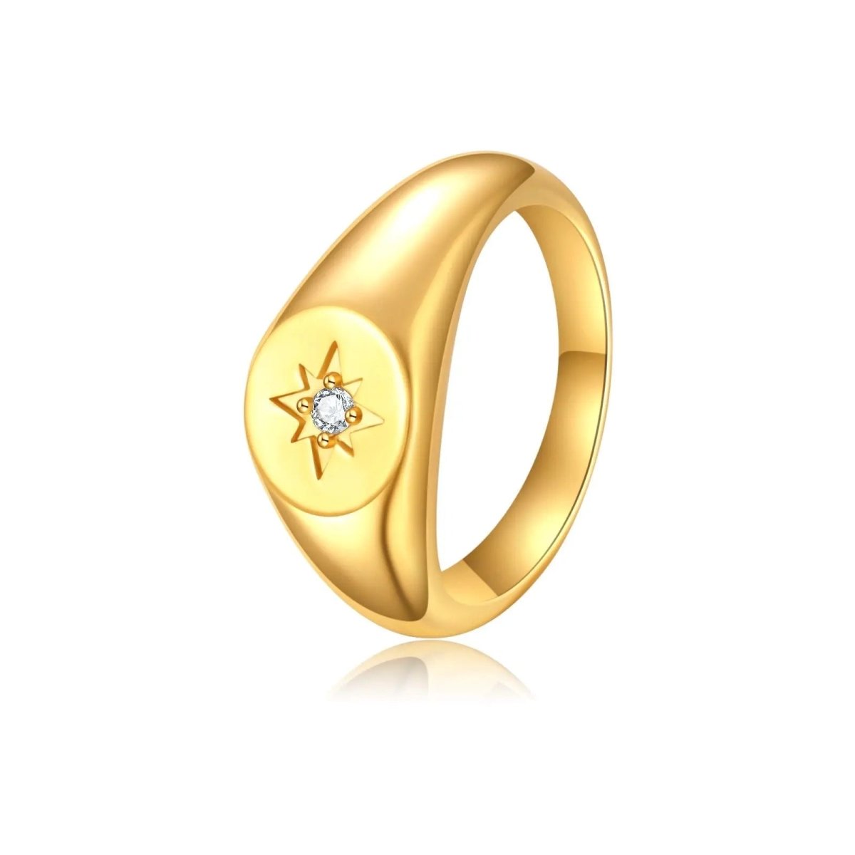 Gosfry Gold Engraved Rings with Flower Size 6 to 9 - GOSFRY