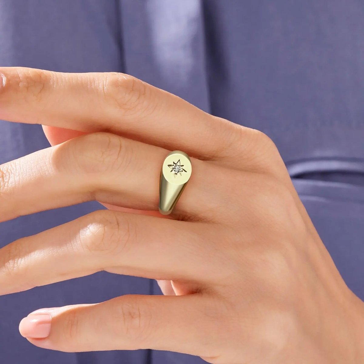 Gosfry Gold Engraved Rings with Flower Size 6 to 9 - GOSFRY