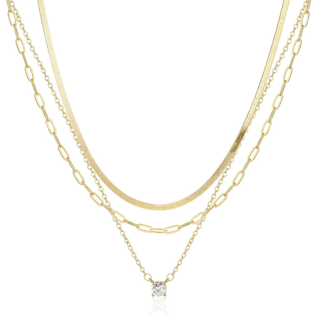 Gosfry Gold Filled Cubic Zirconia Necklaces - GOSFRY