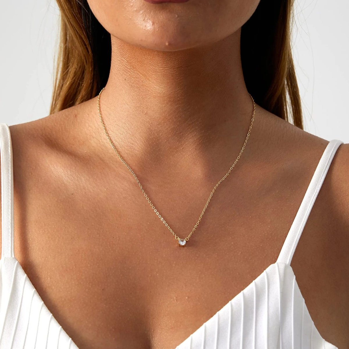 Gosfry Gold Filled Cubic Zirconia Necklaces - GOSFRY