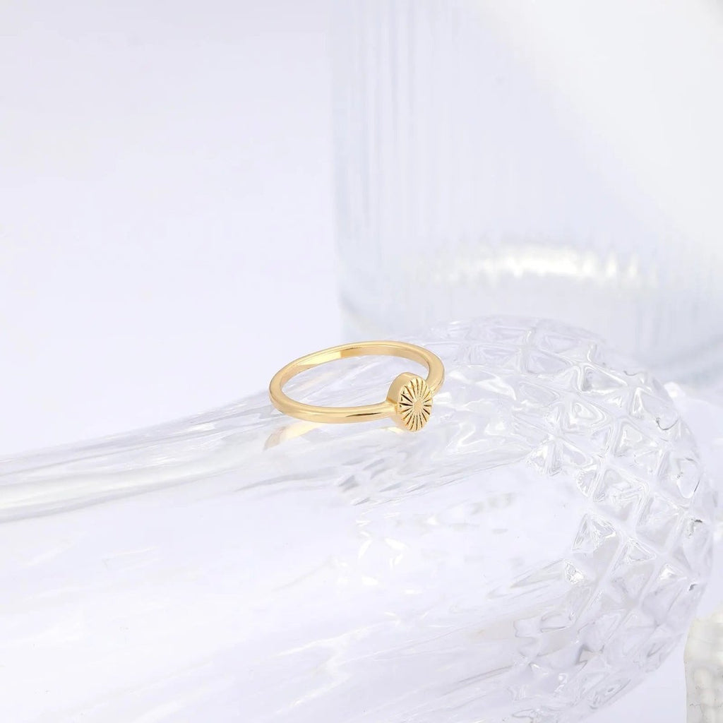 Gosfry Gold Flower Signet Rings Sizes 6 - 9 - GOSFRY