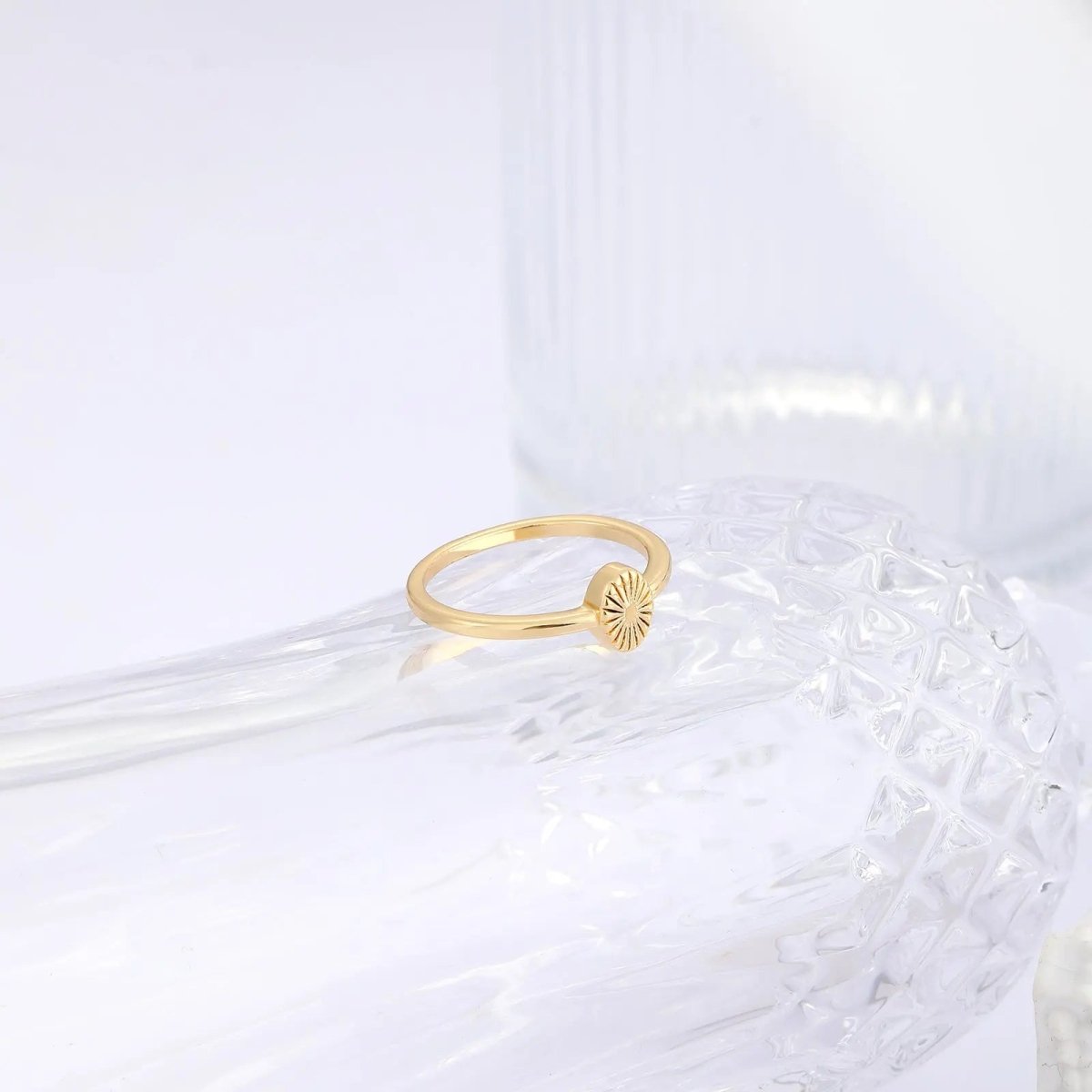 Gosfry Gold Flower Signet Rings Sizes 6 - 9 - GOSFRY