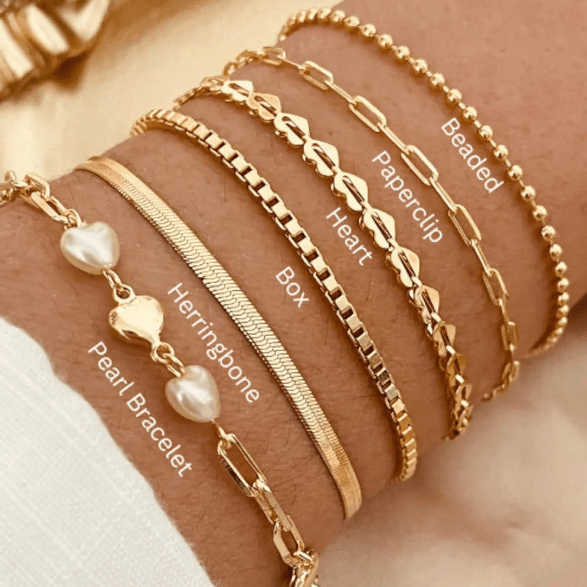Gosfry Gold Layered Bracelets Stack - GOSFRY