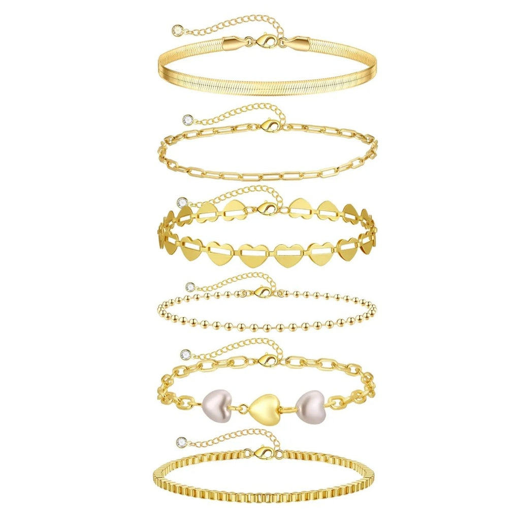 Gosfry Gold Layered Bracelets Stack - GOSFRY