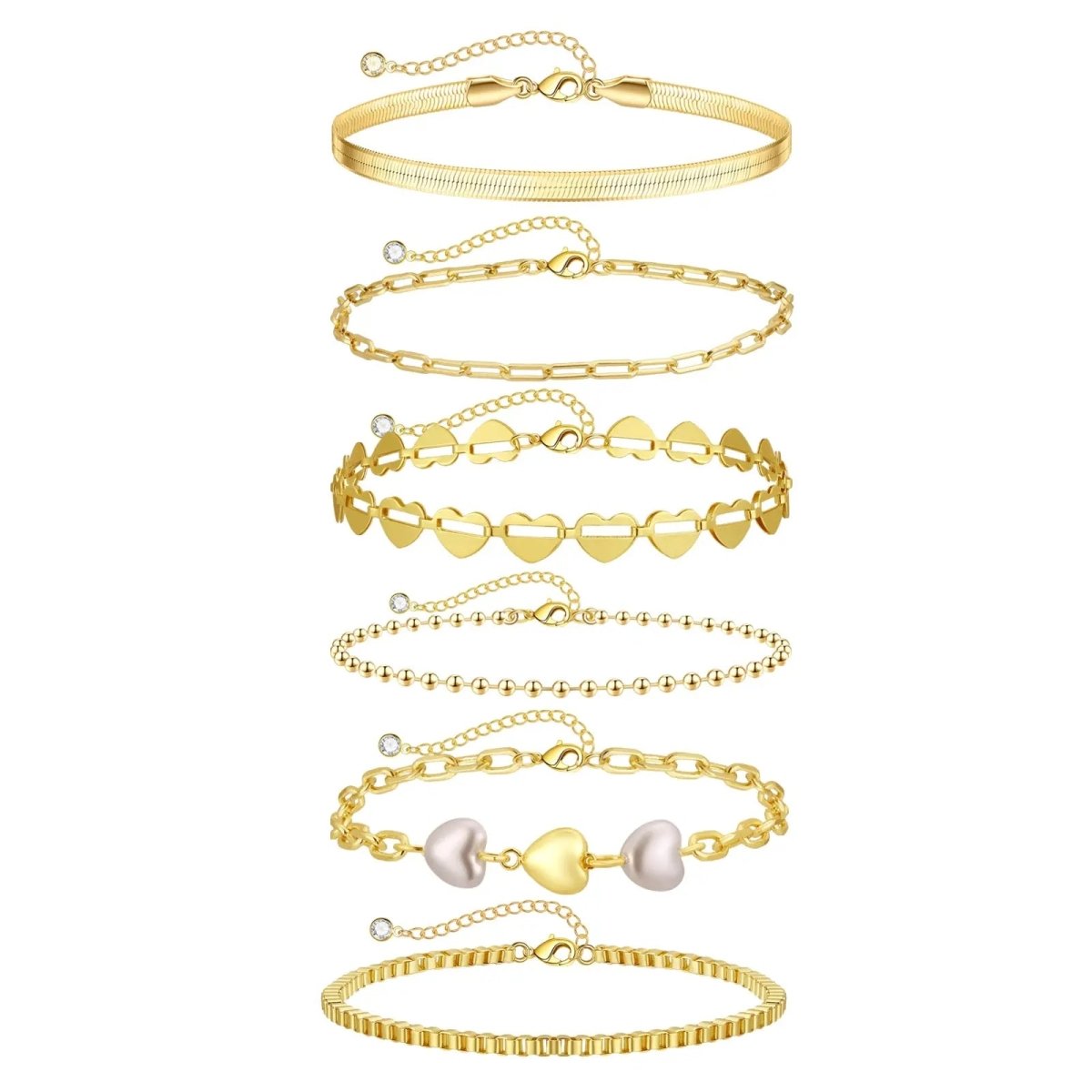 Gosfry Gold Layered Bracelets Stack - GOSFRY