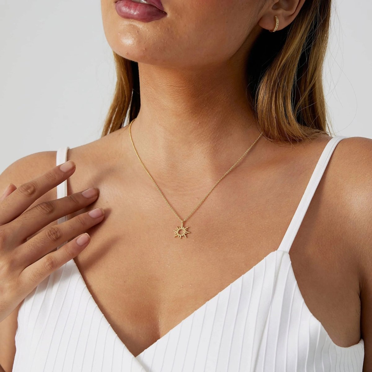 Gosfry Gold Plated Sun Choker Necklaces - GOSFRY