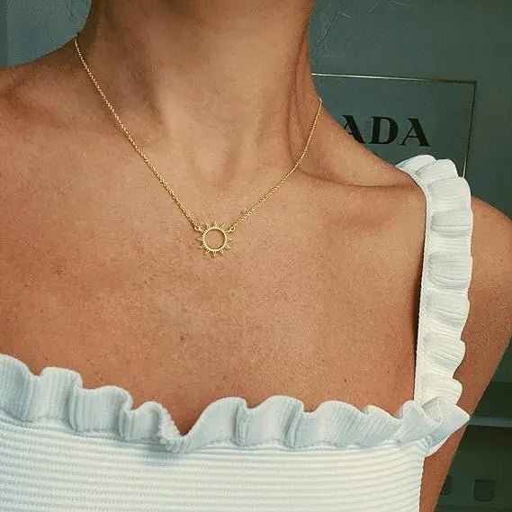 Gosfry Gold Plated Sun Choker Necklaces - GOSFRY