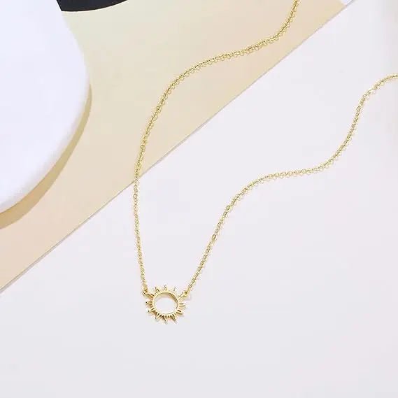 Gosfry Gold Plated Sun Choker Necklaces - GOSFRY