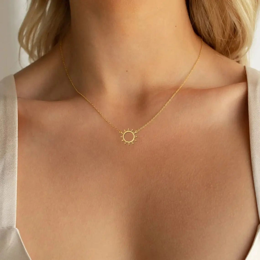 Gosfry Gold Plated Sun Choker Necklaces - GOSFRY