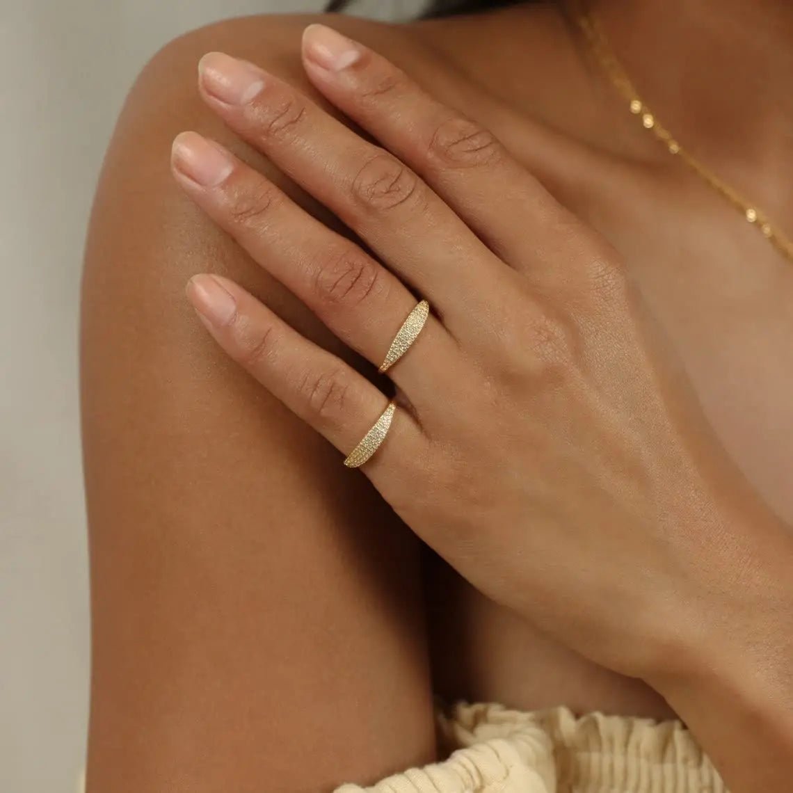 Gosfry Gold Sparkling CZ Rings Size 6 to 9 - GOSFRY