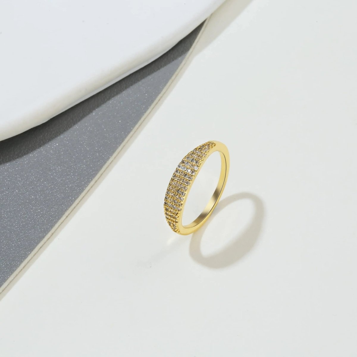 Gosfry Gold Sparkling CZ Rings Size 6 to 9 - GOSFRY